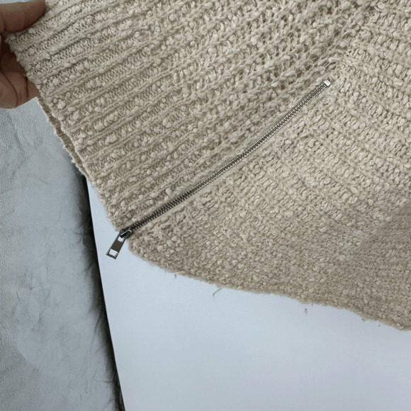 Anthropologie Moth Womens M Boucle Knit Oversized Sweater Cream Wool Boho - Picture 9 of 9